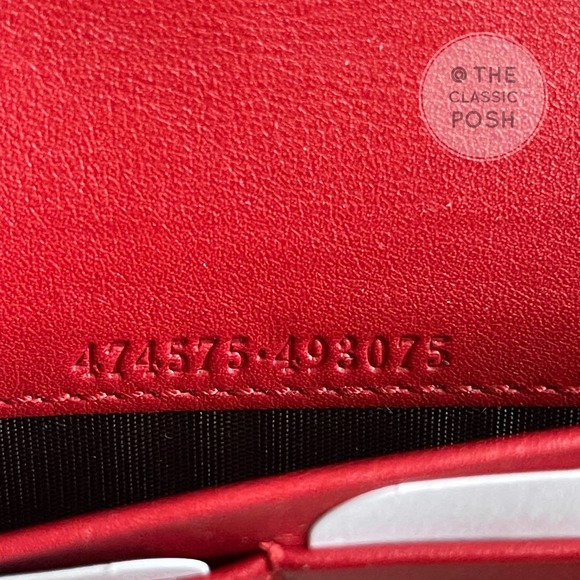 ❌SOL❌ NEW Gucci Marmont WOC Chain Wallet Red Leather Bag - Picture 9 of 11
